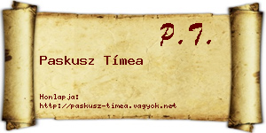Paskusz Tímea névjegykártya